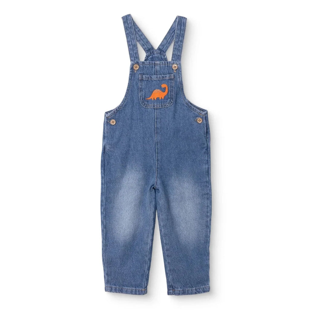 HelloBaby Dinosaur Print Denim Baby Dungarees (3-6 Months to 3-4 Years) - Blue