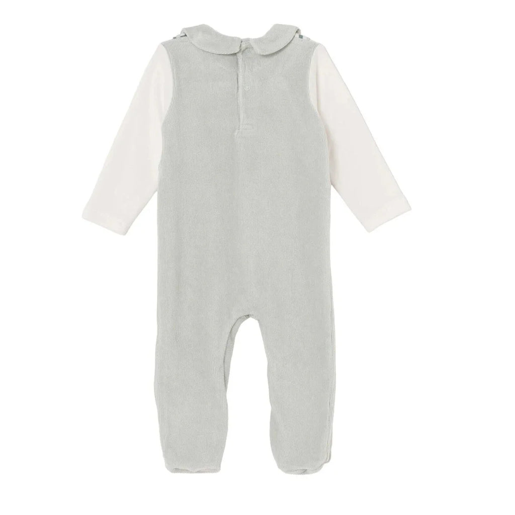HelloBaby Car Embroidered Corduroy Footed Baby Sleepsuit (Newborn to 6-9 Months) - Green