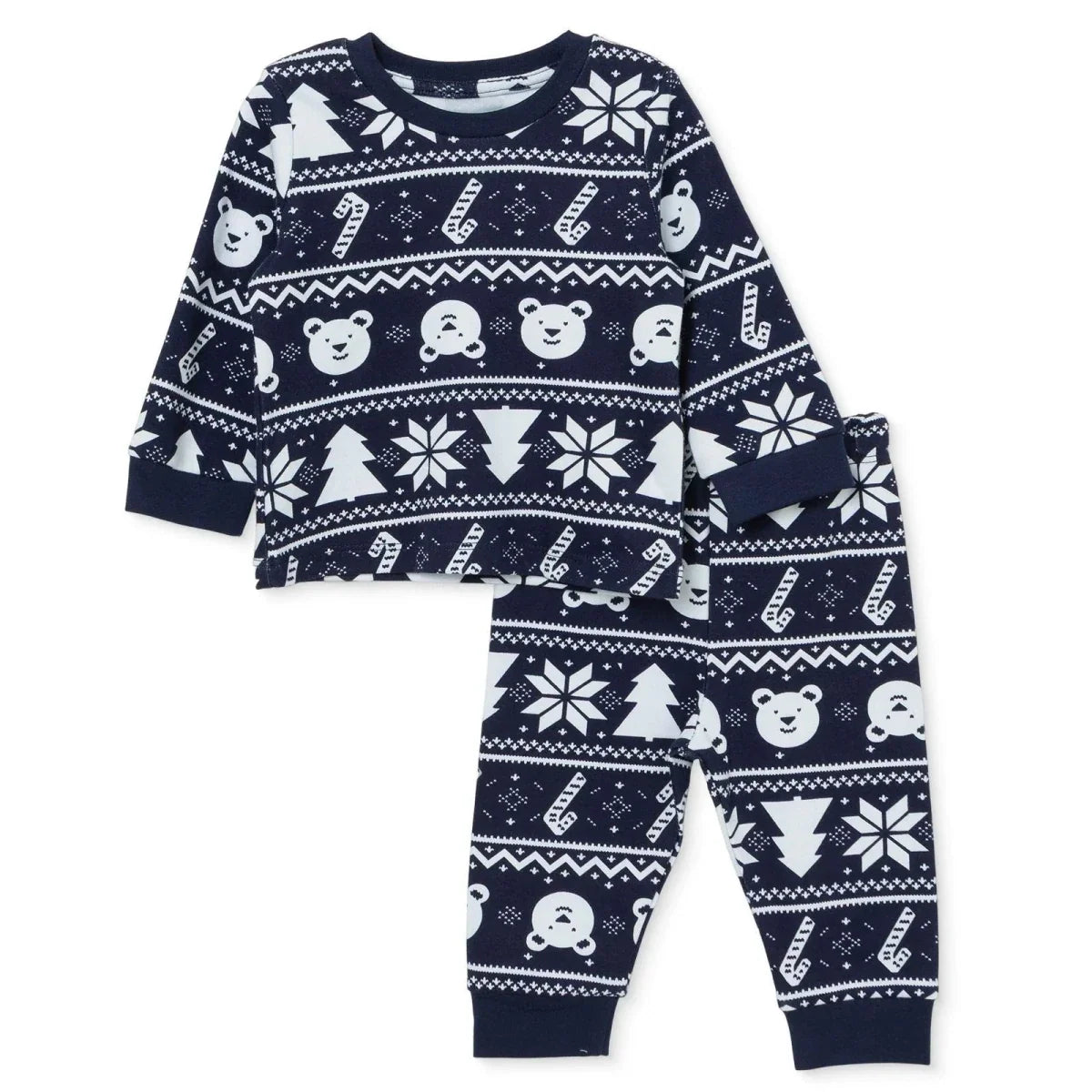 HelloBaby Festive Print Interlock Baby Pyjama Set (3-6 Months to 3-4 Years) - Navy Blue