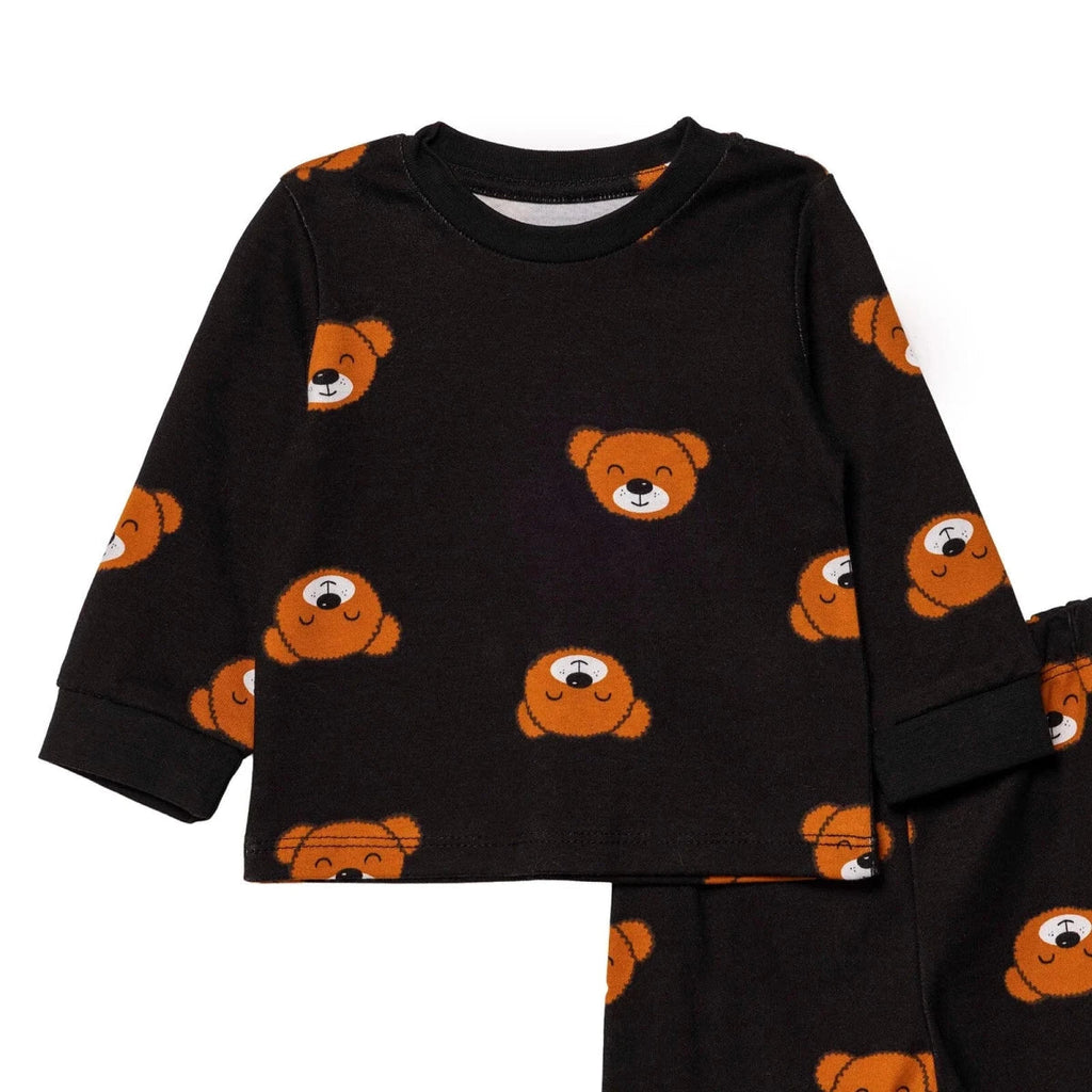 HelloBaby Ribbed Ankle Cuff Long Sleeve Baby Pyjama Set (3-6 Months to 2-3 Years) - Black