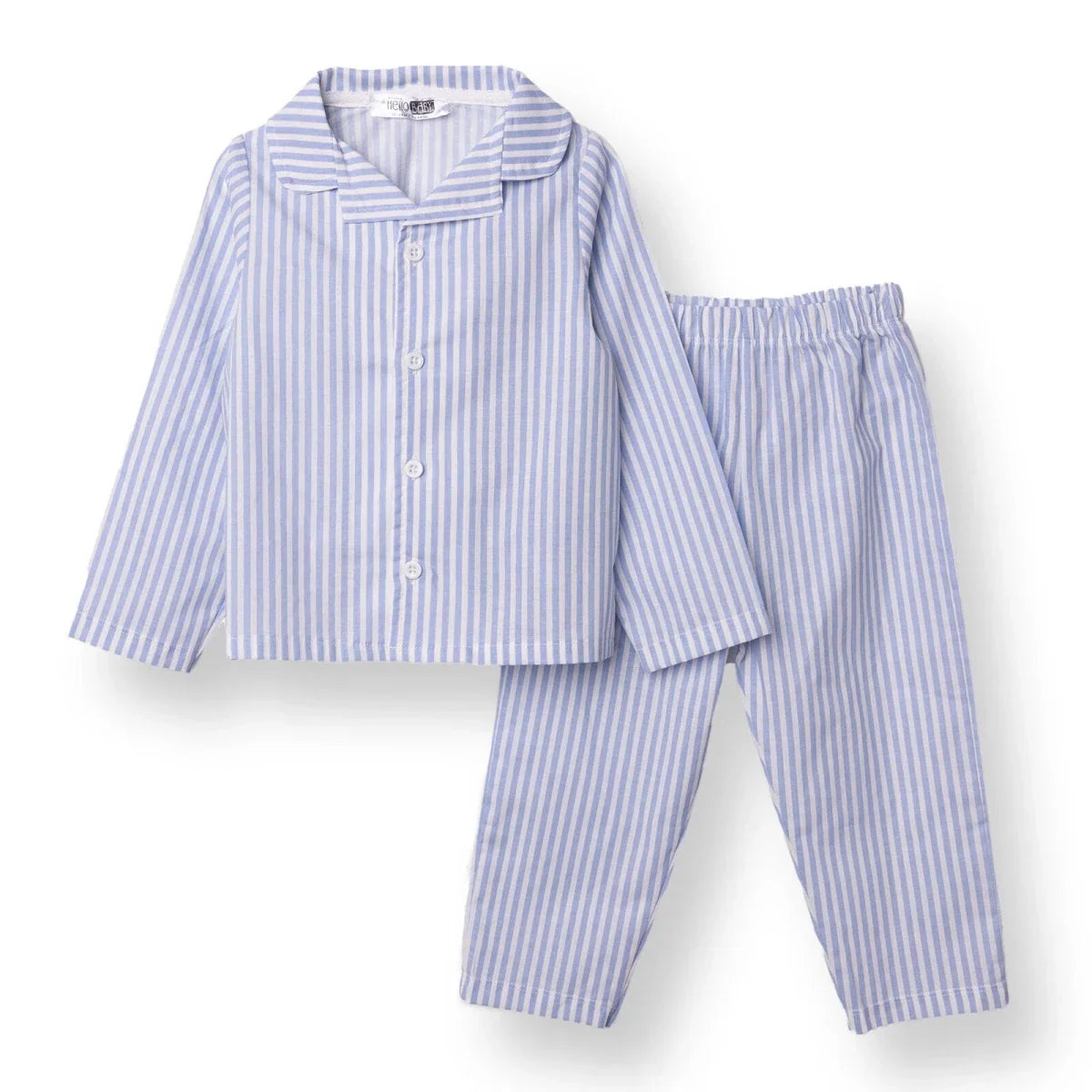 HelloBaby Striped Peter Pan Collar Baby Pyjama Set (3-6 Months to 3-4 Years) - Blue