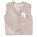 HelloBaby Animal Print Velour Baby Gilet (Newborn to 6-9 Months) - Brown