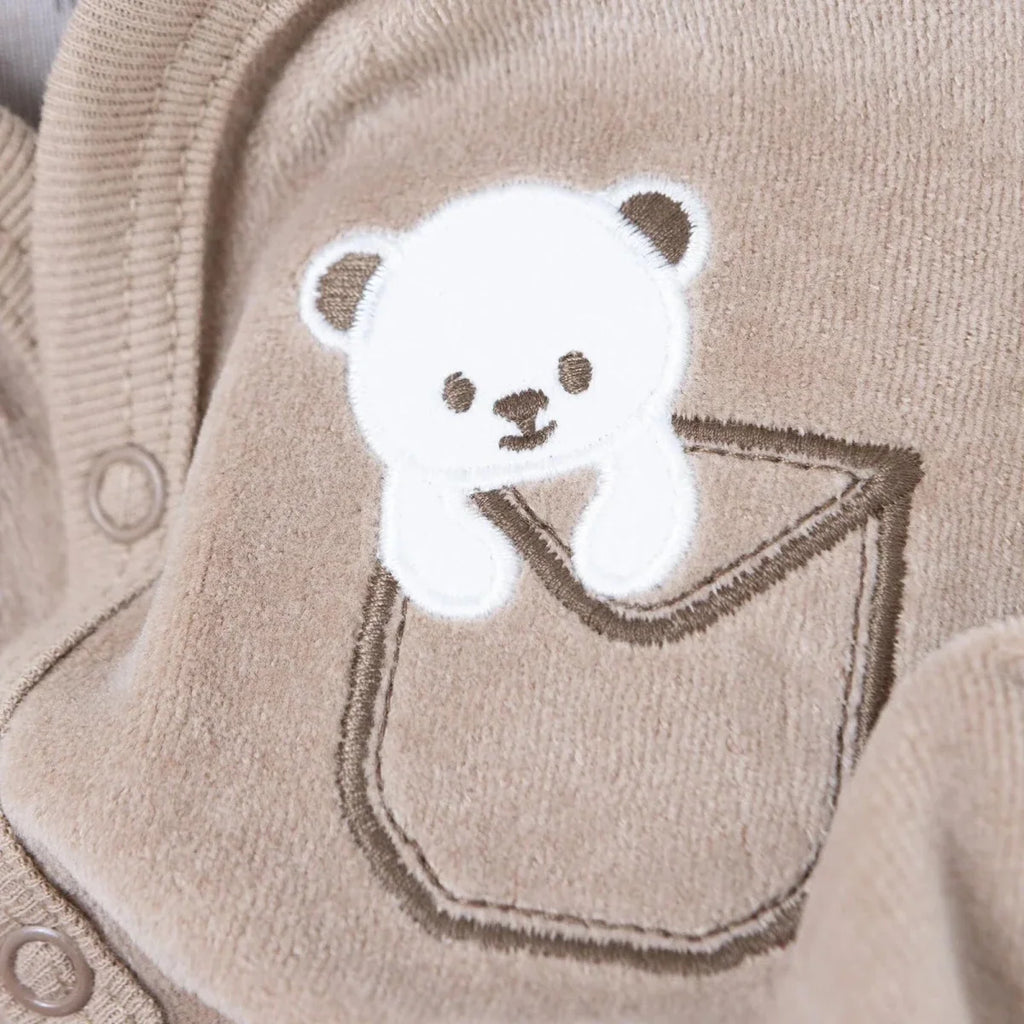 HelloBaby Animal Print Velour Baby Gilet (Newborn to 6-9 Months) - Brown