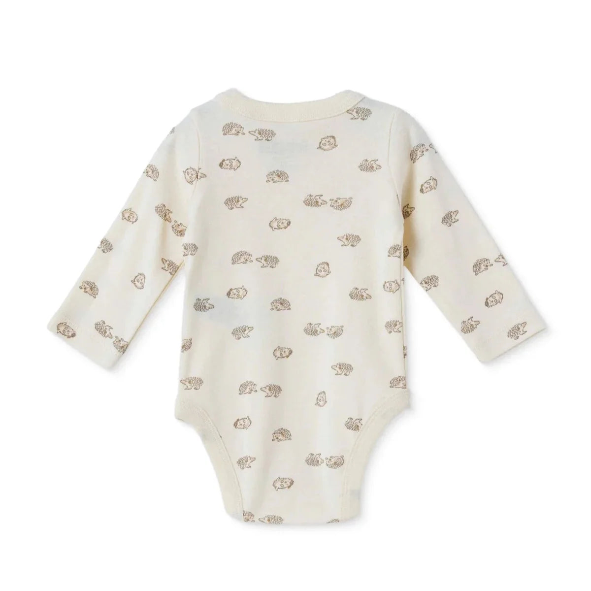 HelloBaby Animal Print Long Sleeve Baby Bodysuit (Newborn to 6-9 Months) - Ecru