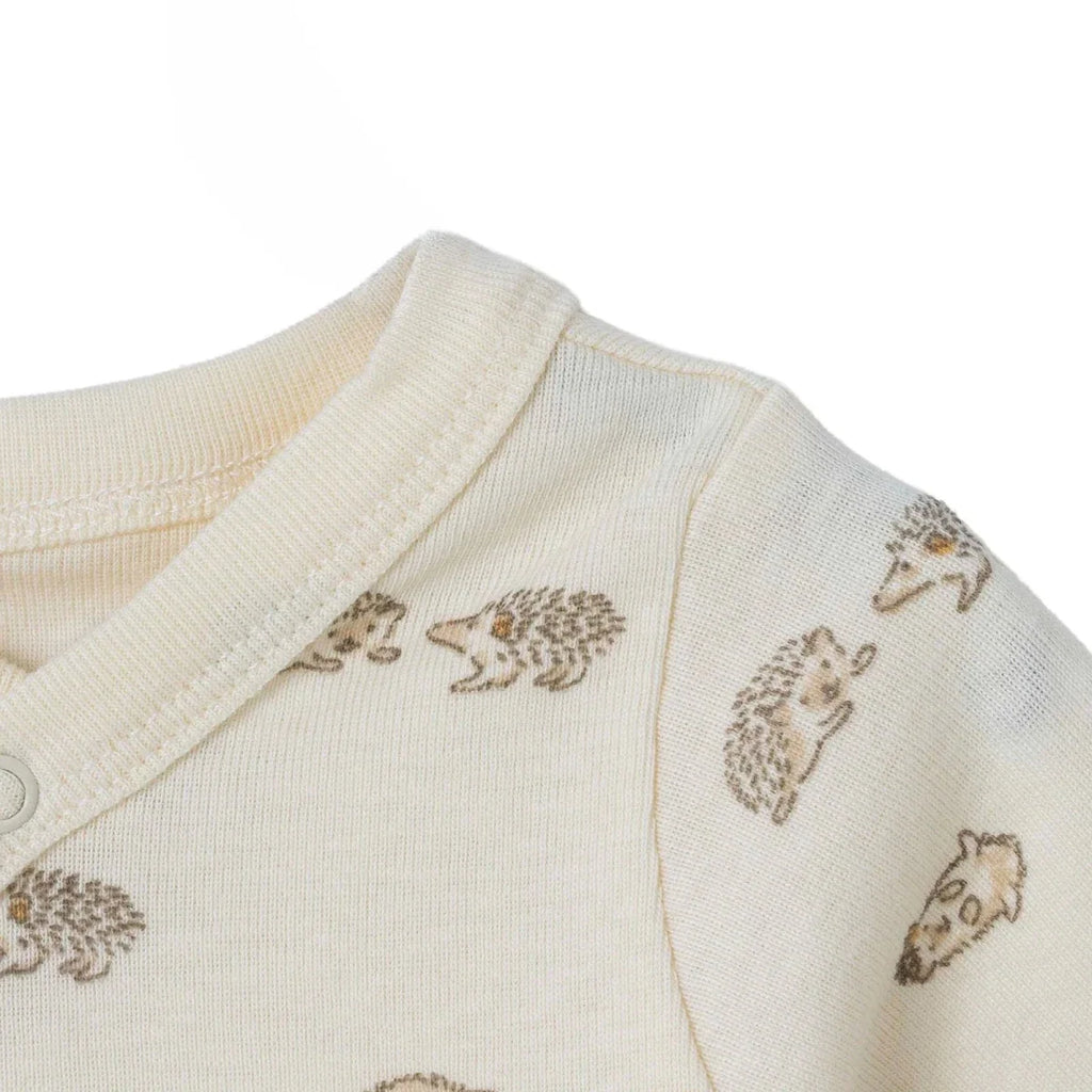 HelloBaby Animal Print Long Sleeve Baby Bodysuit (Newborn to 6-9 Months) - Ecru
