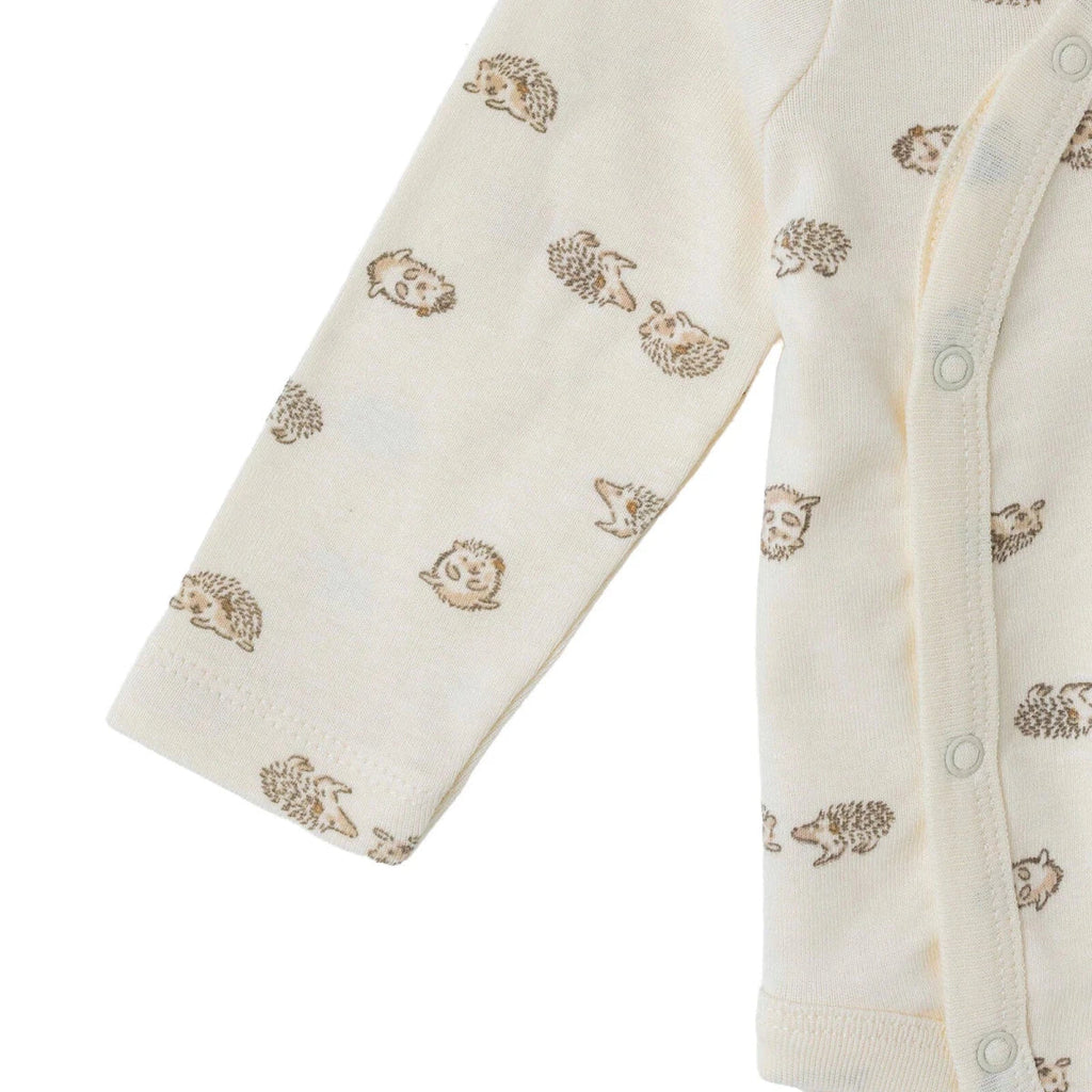 HelloBaby Animal Print Long Sleeve Baby Bodysuit (Newborn to 6-9 Months) - Ecru