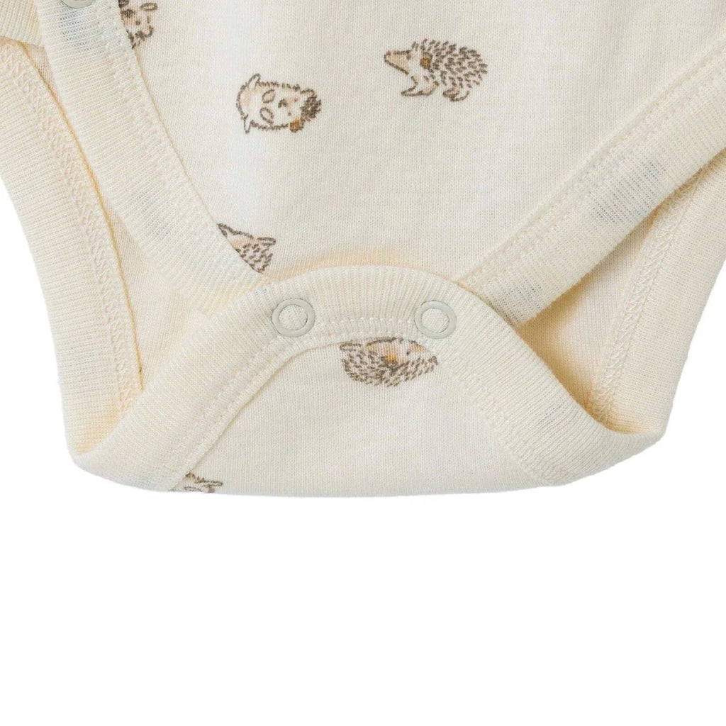 HelloBaby Animal Print Long Sleeve Baby Bodysuit (Newborn to 6-9 Months) - Ecru