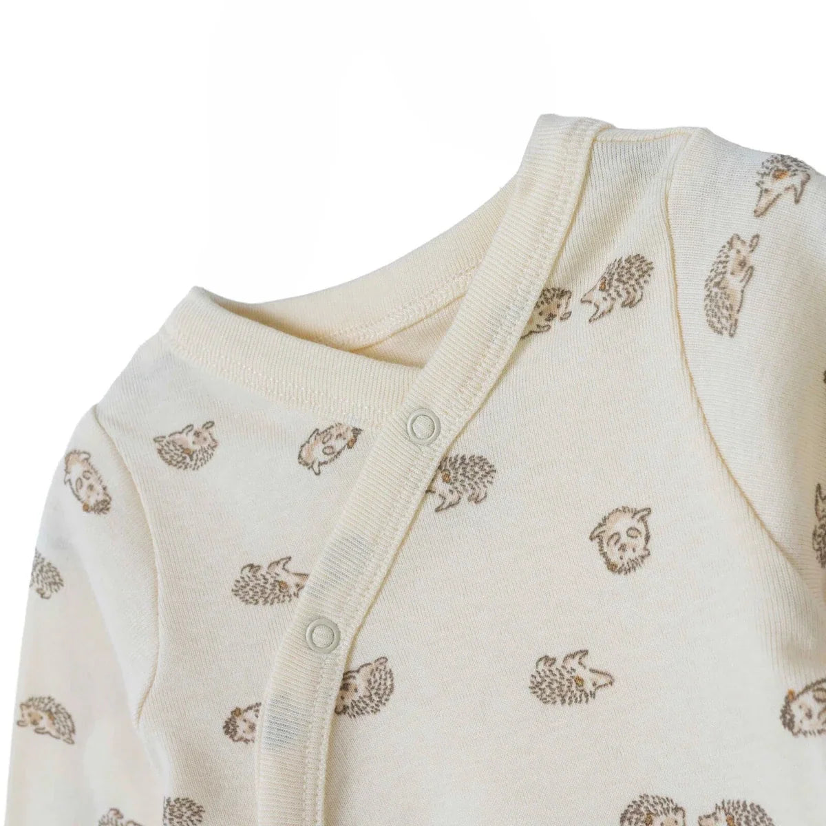 HelloBaby Animal Print Long Sleeve Baby Bodysuit (Newborn to 6-9 Months) - Ecru