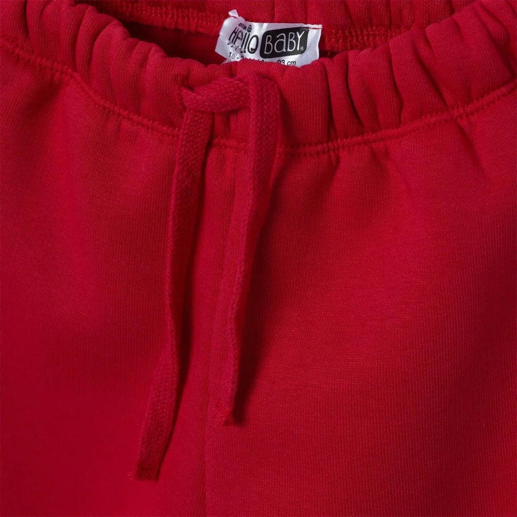 HelloBaby Drawstring Brushed Back Baby Joggers (3-6 Months to 4-5 Years) - Red