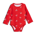 HelloBaby Printed Long Sleeve Rib Knit Baby Bodysuit (1-3 Months to 2-3 Years) - Red