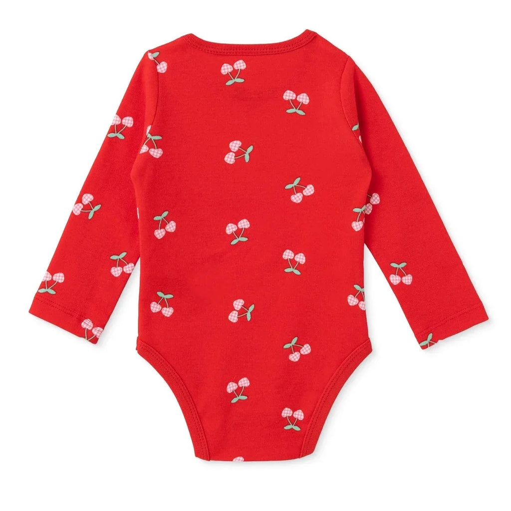 HelloBaby Printed Long Sleeve Rib Knit Baby Bodysuit (1-3 Months to 2-3 Years) - Red