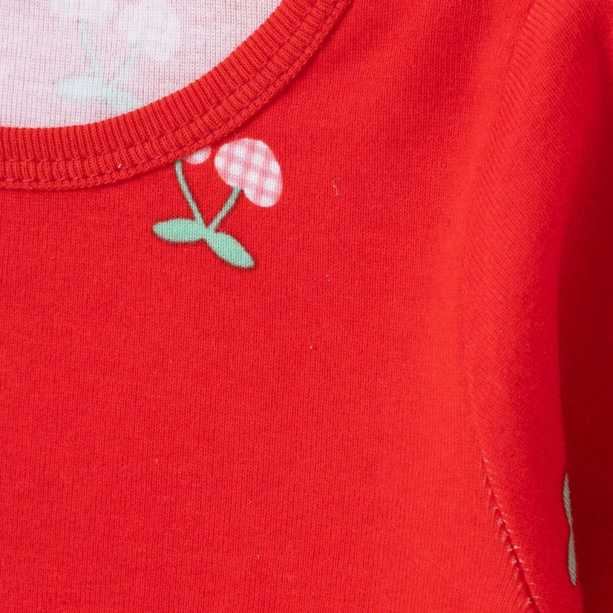 HelloBaby Printed Long Sleeve Rib Knit Baby Bodysuit (1-3 Months to 2-3 Years) - Red