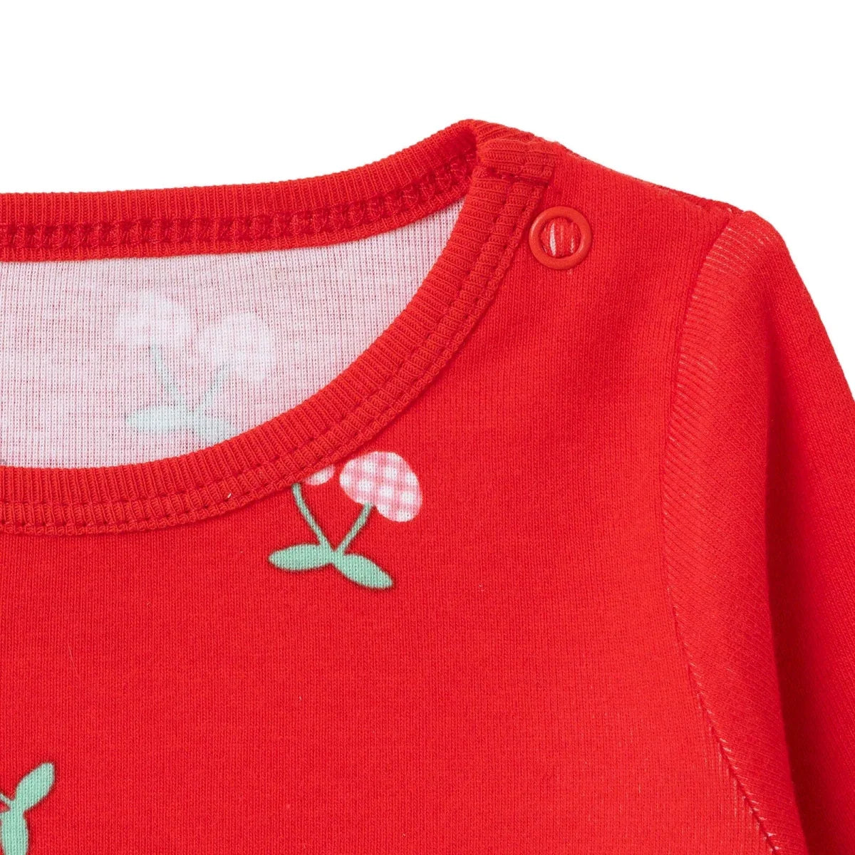 HelloBaby Printed Long Sleeve Rib Knit Baby Bodysuit (1-3 Months to 2-3 Years) - Red