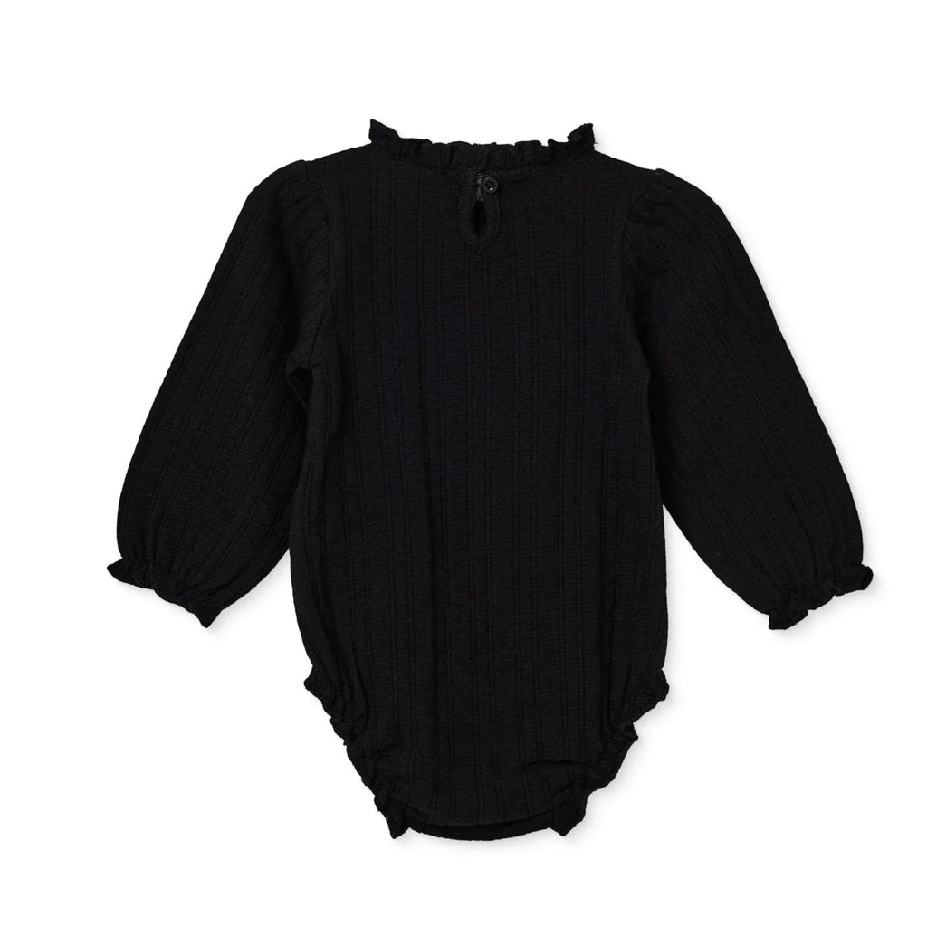 HelloBaby Long Sleeve Jacquard Knit Baby Bodysuit (1-3 Months to 2-3 Years) - Black