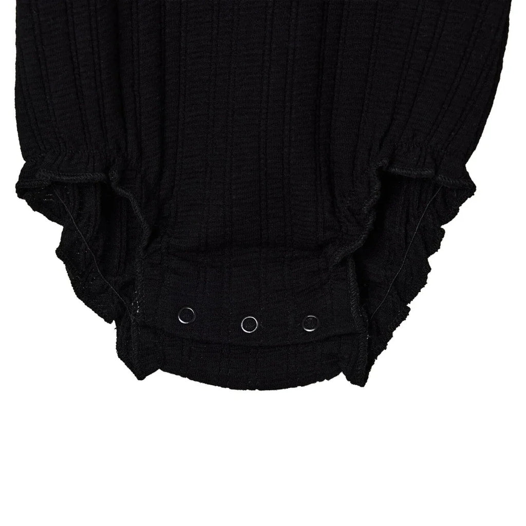 HelloBaby Long Sleeve Jacquard Knit Baby Bodysuit (1-3 Months to 2-3 Years) - Black