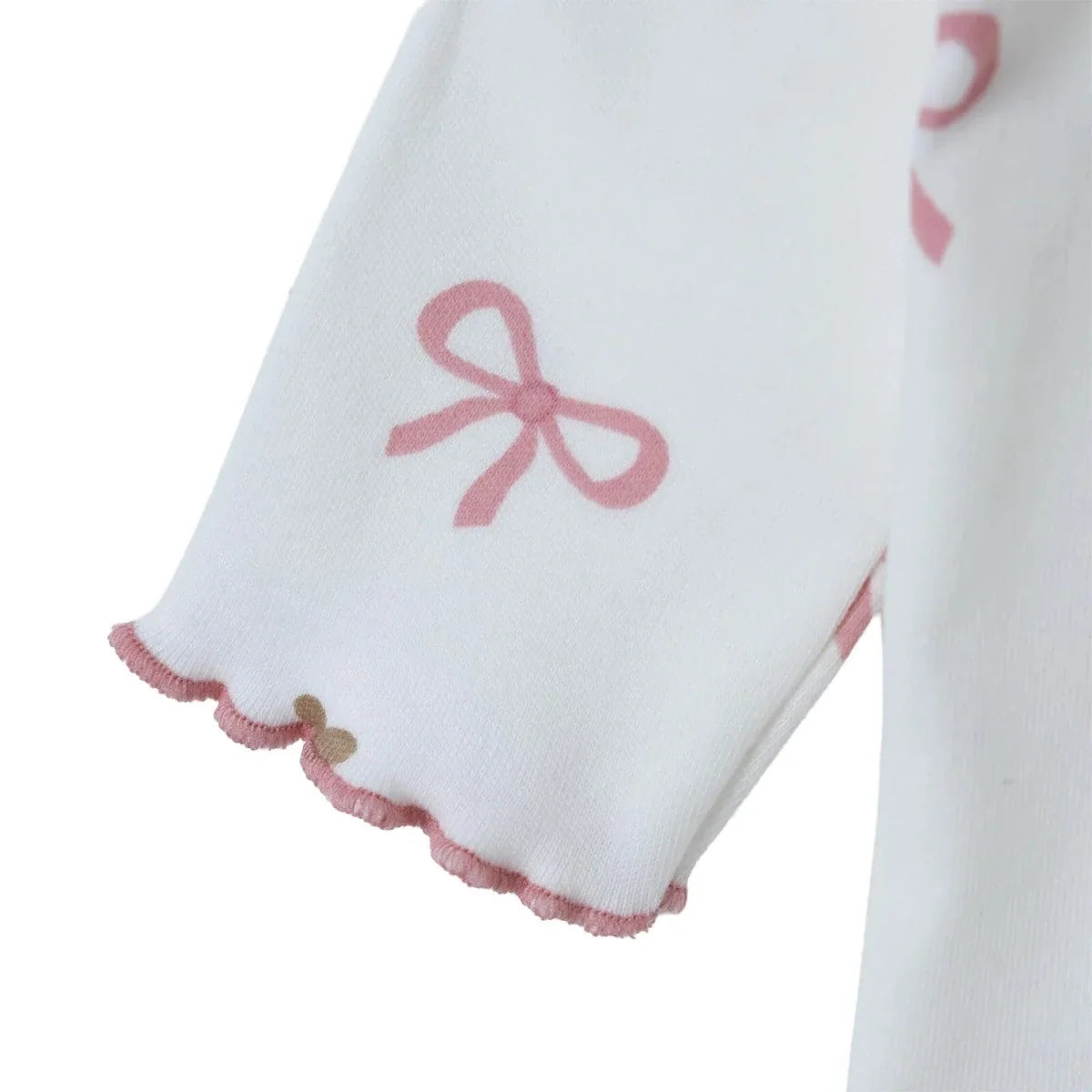HelloBaby 2 Pack Heart Print Long Sleeve Baby Bodysuits (1-3 Months to 2-3 Years) - Ecru