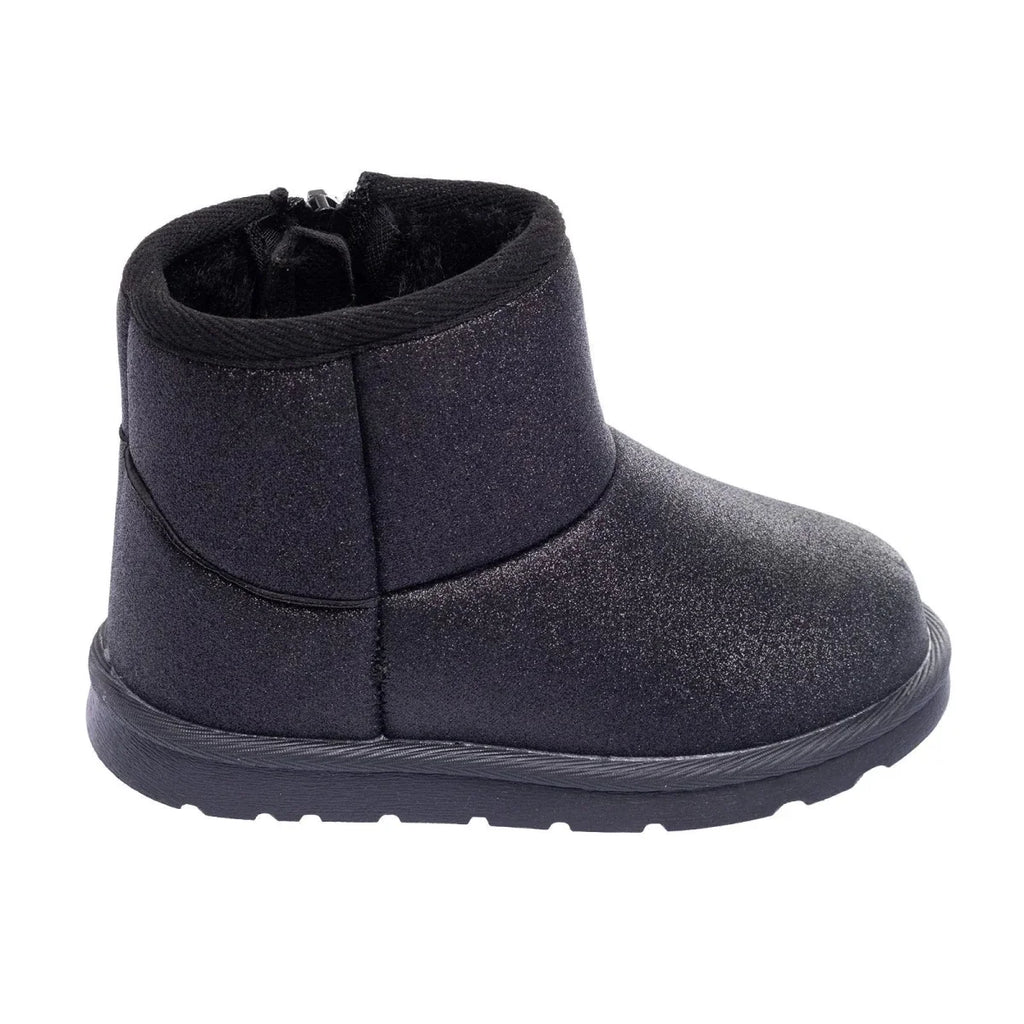 HelloBaby Zip-Up Faux Leather Baby Boots (UK 5.5 to 8.5) - Black