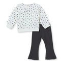 HelloBaby Shaped Neck Long Sleeve Baby Top & Leggings Set (3-6 Months to 4-5 Years) - Ecru Printed