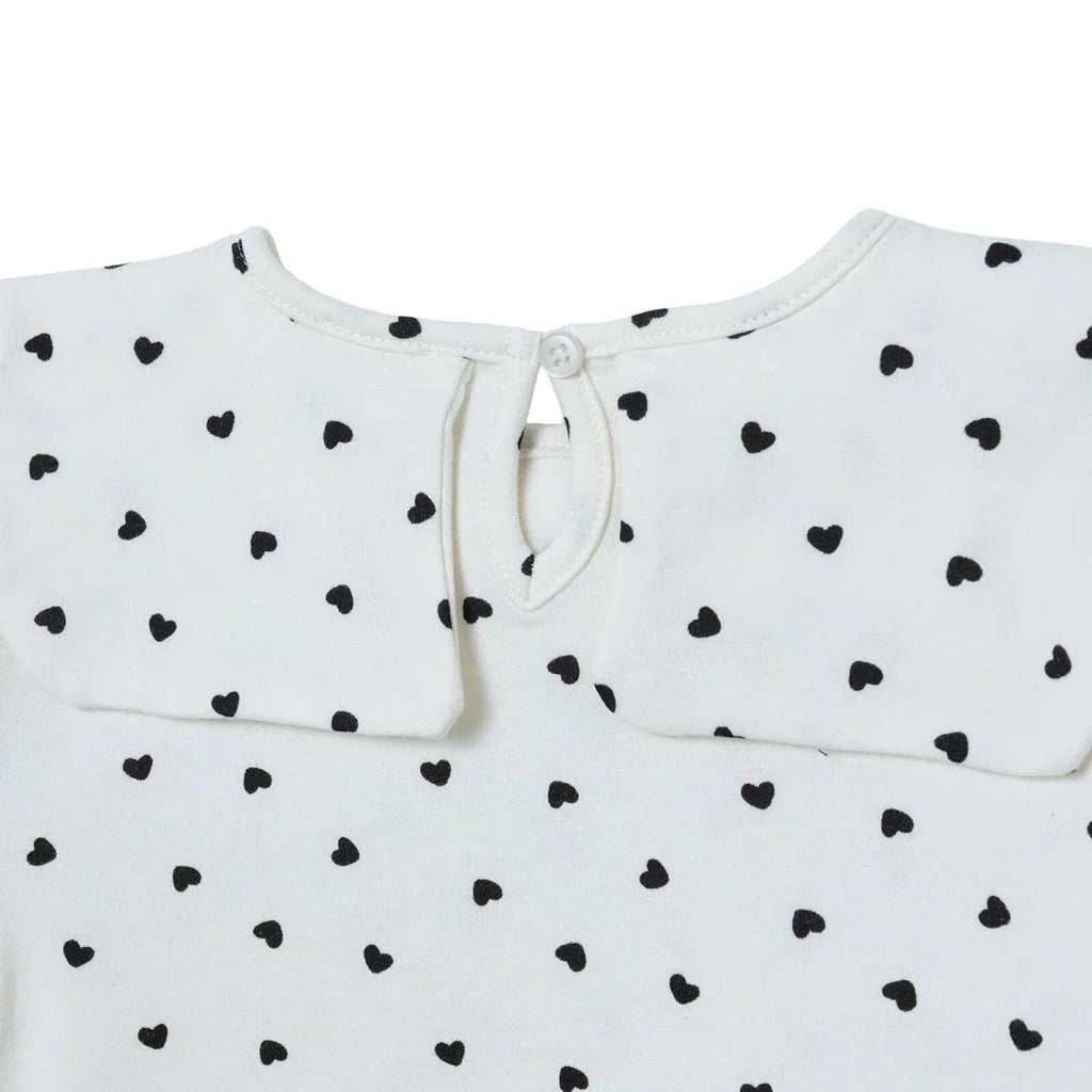 HelloBaby Shaped Neck Long Sleeve Baby Top & Leggings Set (3-6 Months to 4-5 Years) - Ecru Printed