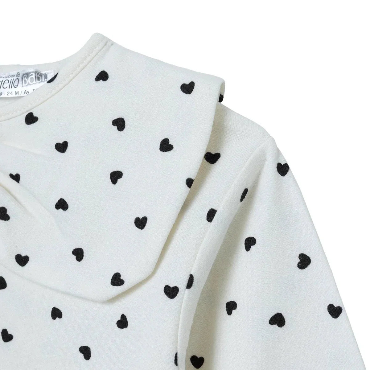 HelloBaby Shaped Neck Long Sleeve Baby Top & Leggings Set (3-6 Months to 4-5 Years) - Ecru Printed