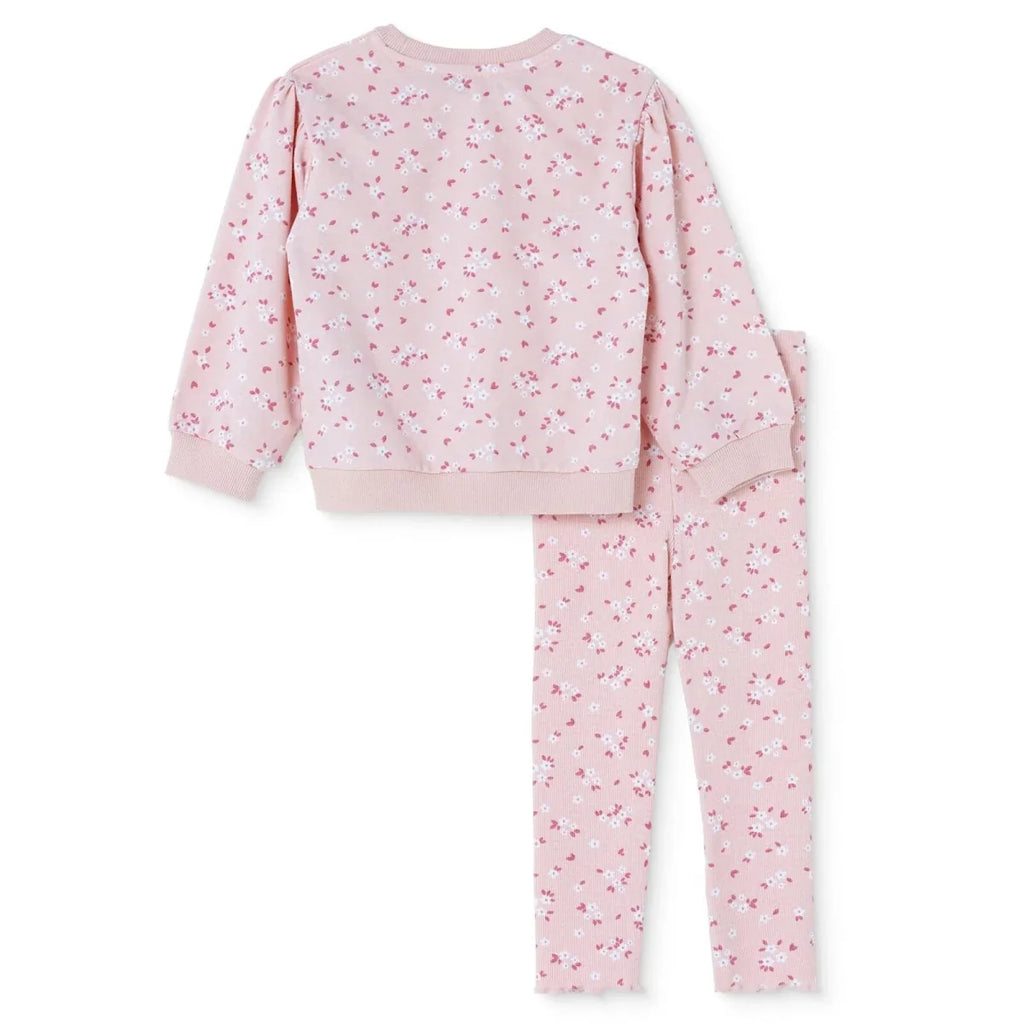 HelloBaby Floral Print Baby Sweatshirt & Leggings Set (3-6 Months to 4-5 Years) - Ecru Printed
