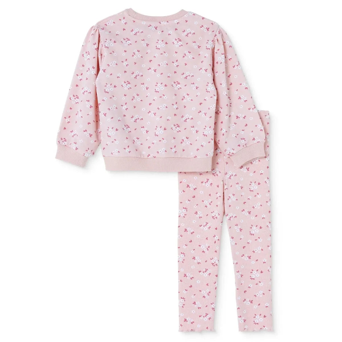 HelloBaby Floral Print Baby Sweatshirt & Leggings Set (3-6 Months to 4-5 Years) - Ecru Printed