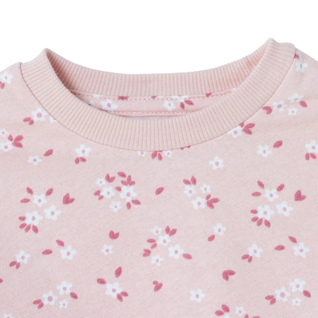 HelloBaby Floral Print Baby Sweatshirt & Leggings Set (3-6 Months to 4-5 Years) - Ecru Printed