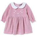 HelloBaby Star Print Long Sleeve Velour Baby Dress (1-3 Months to 12 Months) - Pink