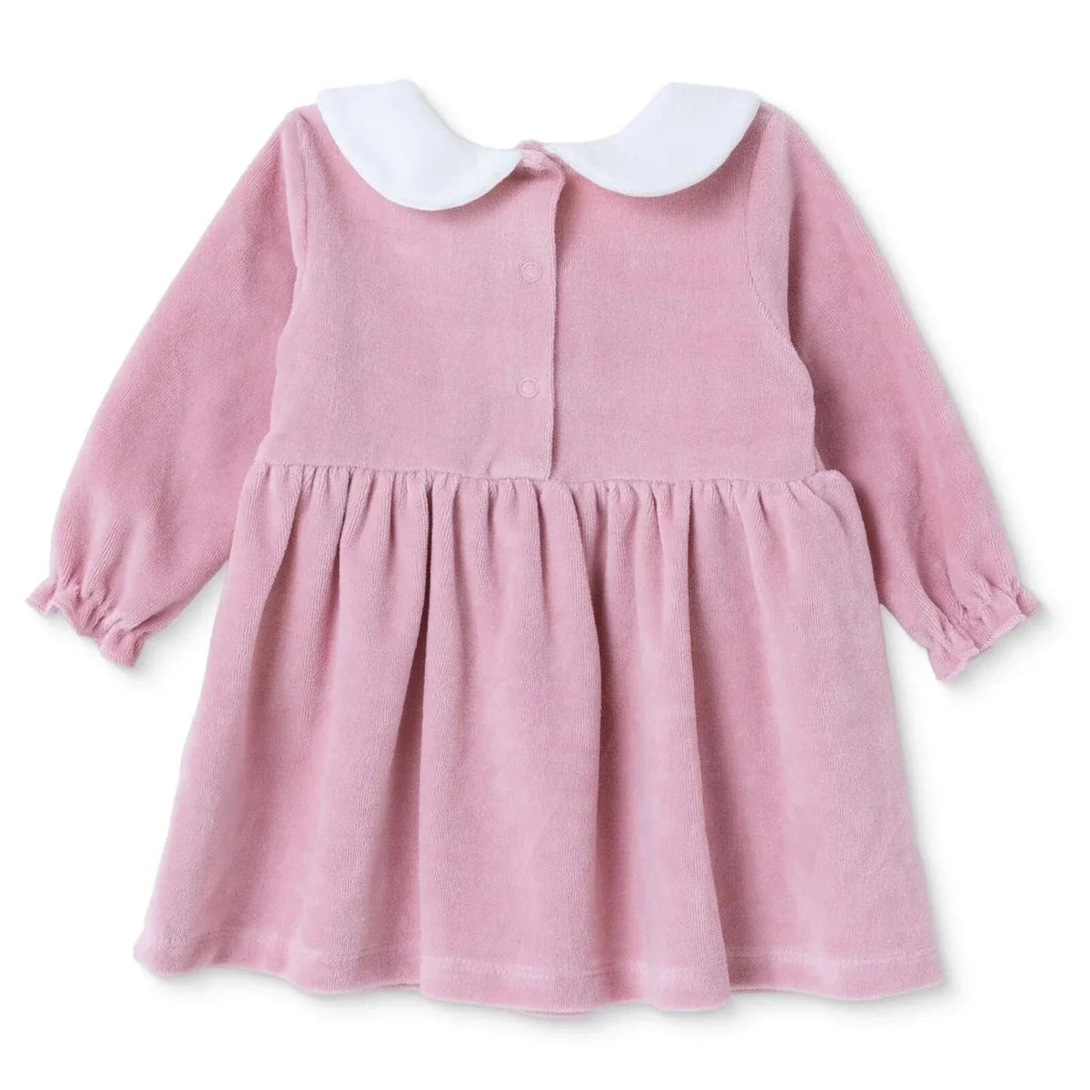 HelloBaby Star Print Long Sleeve Velour Baby Dress (1-3 Months to 12 Months) - Pink