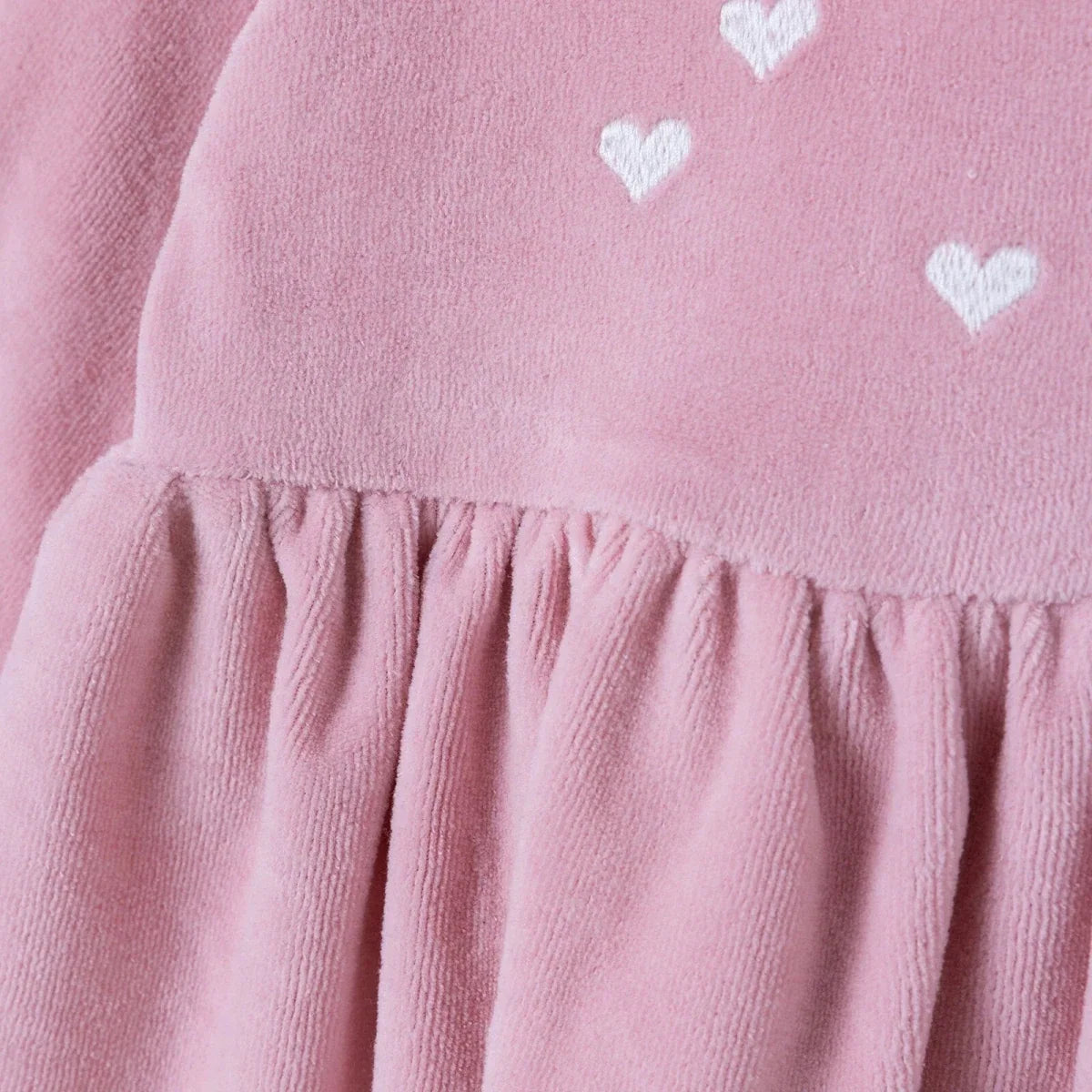 HelloBaby Star Print Long Sleeve Velour Baby Dress (1-3 Months to 12 Months) - Pink