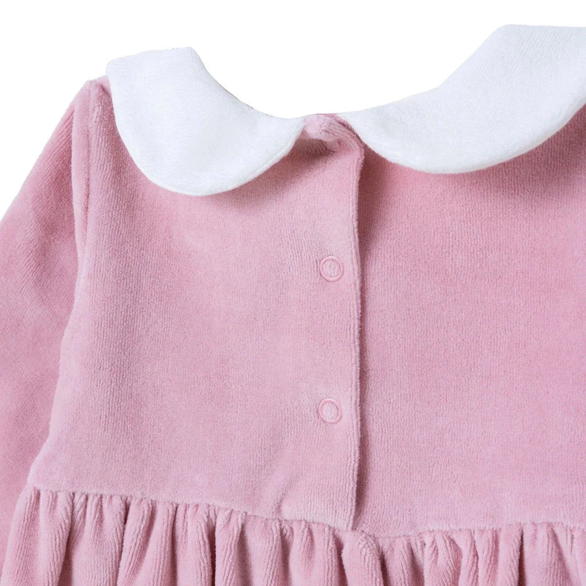 HelloBaby Star Print Long Sleeve Velour Baby Dress (1-3 Months to 12 Months) - Pink
