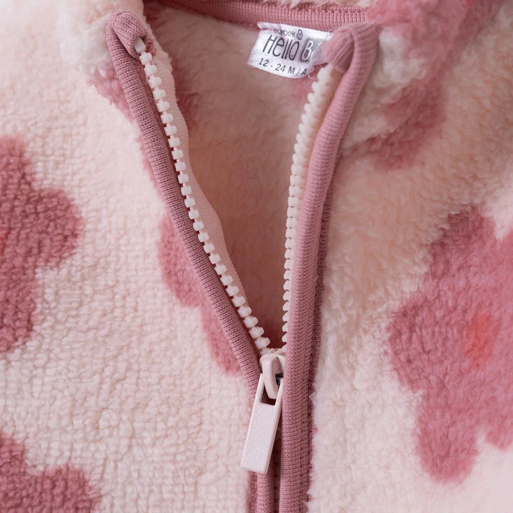 HelloBaby Soft Fleece Baby Cardigan (6-9 Months to 4-5 Years) - Pink Printed