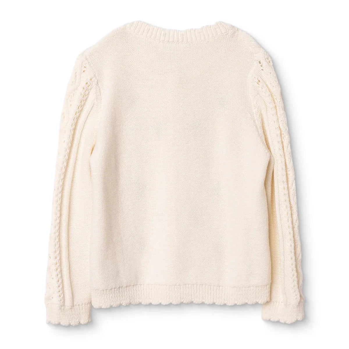 HelloBaby Crew Neck Knitted Baby Cardigan (9-12 Months to 4-5 Years) - Ecru