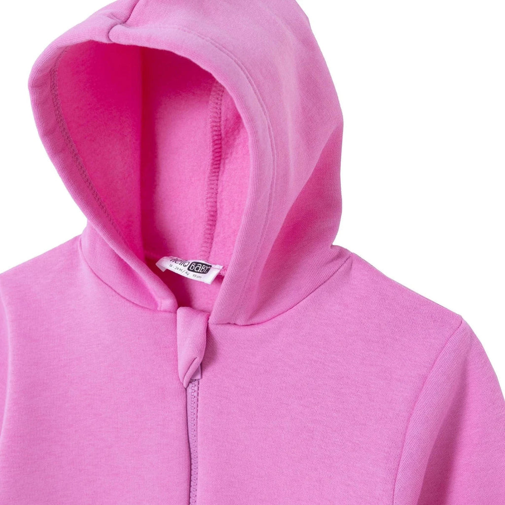 HelloBaby Heart Print Zip-Through Baby Hoodie (3-6 Months to 2-3 Years) - Pink