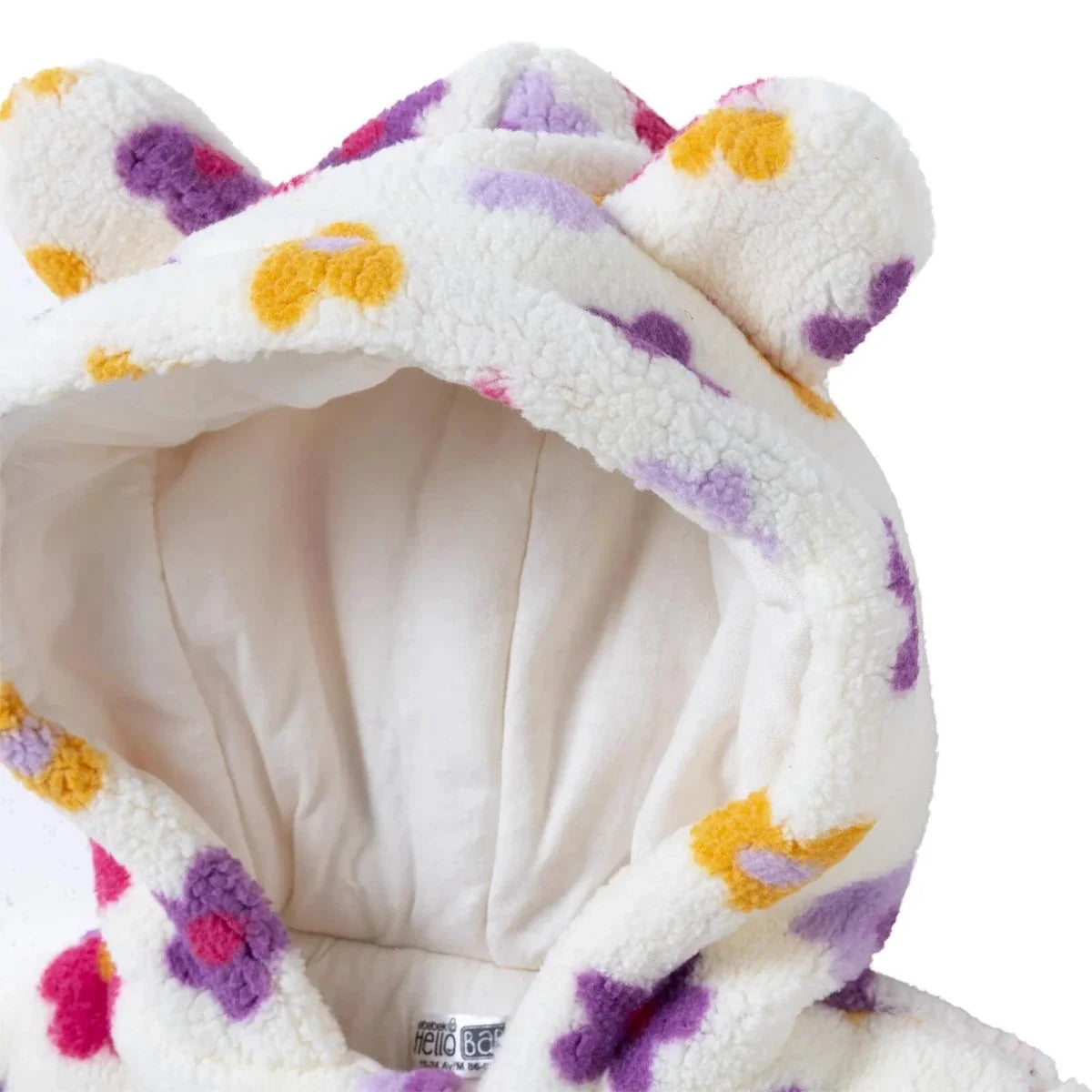 HelloBaby Floral Print Soft Fleece Zip Baby Jacket (3-6 Months to 4-5 Years) - Ecru Printed