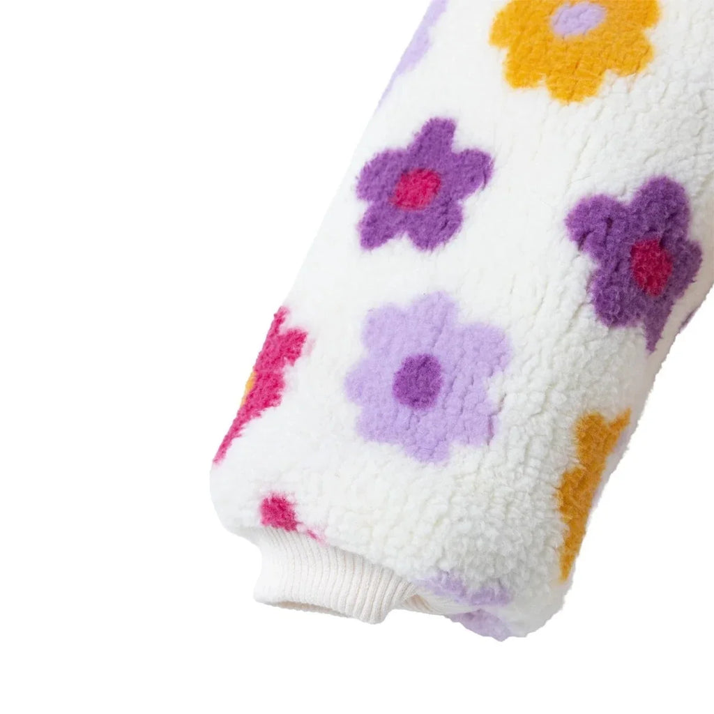 HelloBaby Floral Print Soft Fleece Zip Baby Jacket (3-6 Months to 4-5 Years) - Ecru Printed
