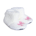 HelloBaby Bow Embroidered Soft Fleece Baby Slippers (UK 5 to 8.5) - White