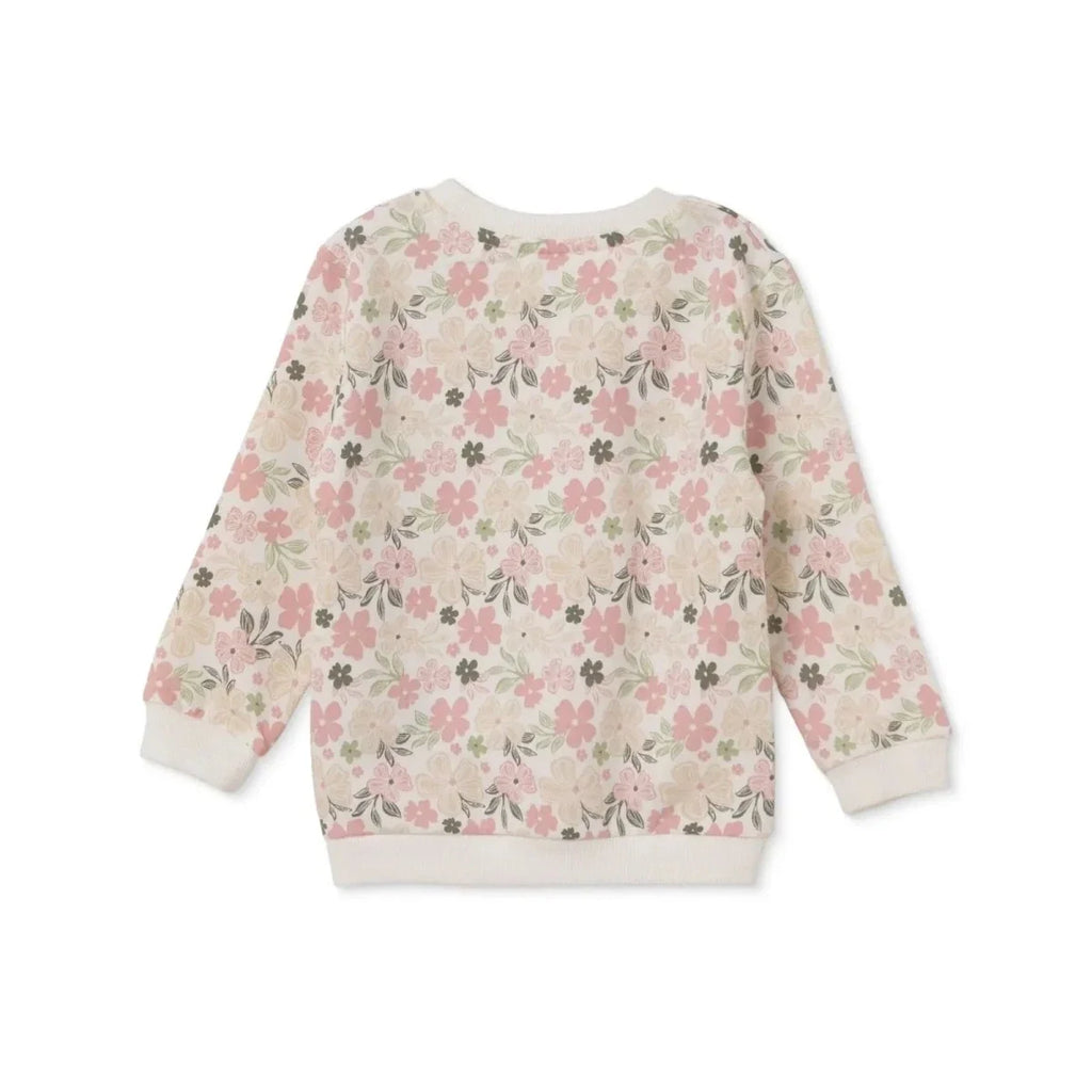 HelloBaby Floral Print Brushed Loopback Baby Sweatshirt (3-6 Months to 4-5 Years) - Ecru Printed