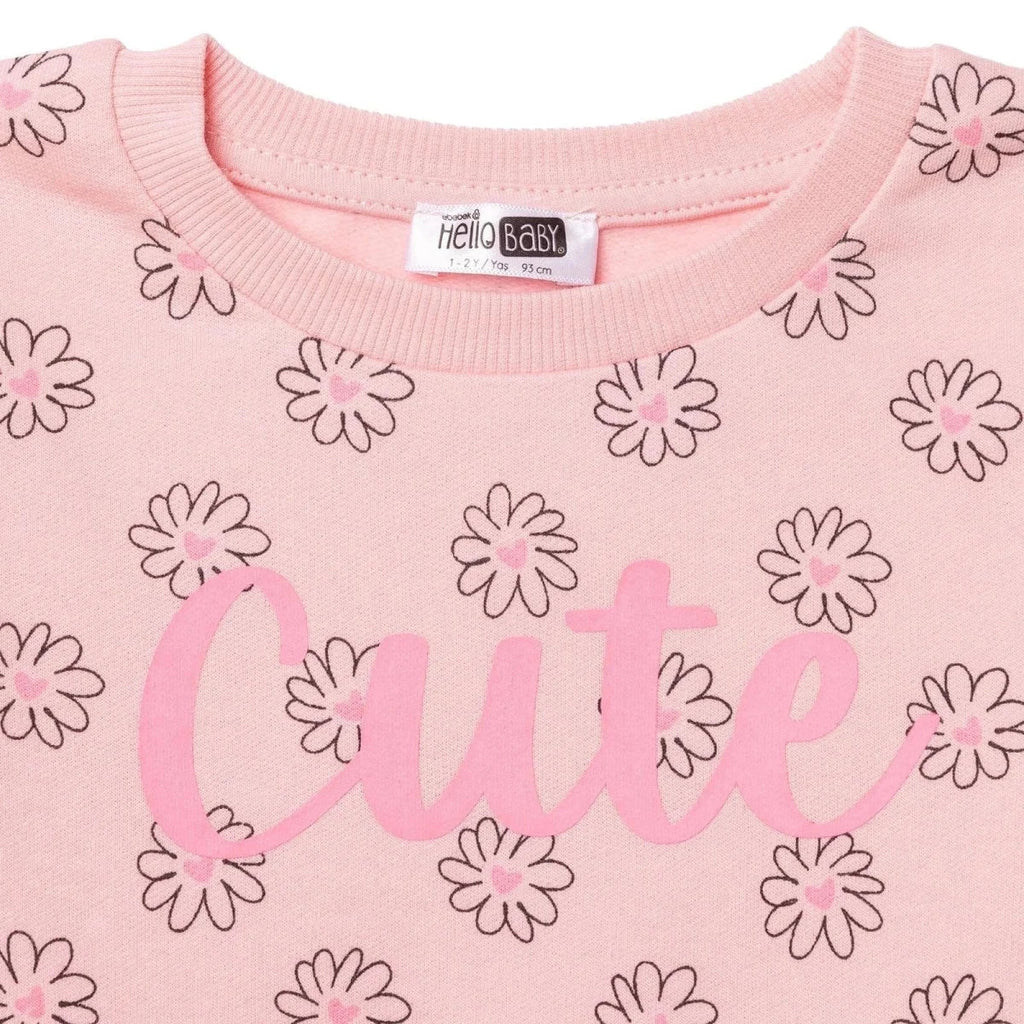HelloBaby Floral Print Brushed Loopback Baby Sweatshirt (3-6 Months to 4-5 Years) - Pink Printed