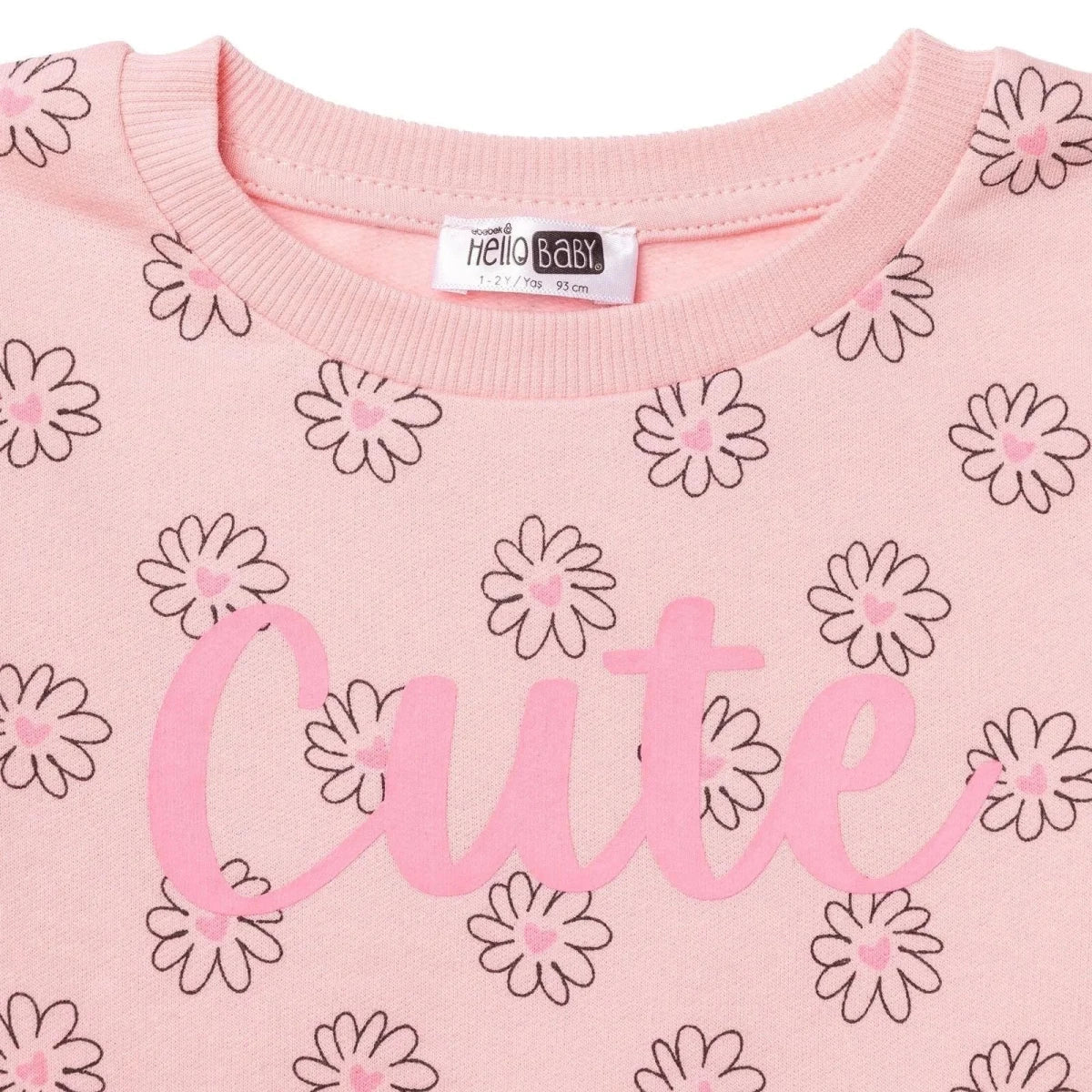 HelloBaby Floral Print Brushed Loopback Baby Sweatshirt (3-6 Months to 4-5 Years) - Pink Printed
