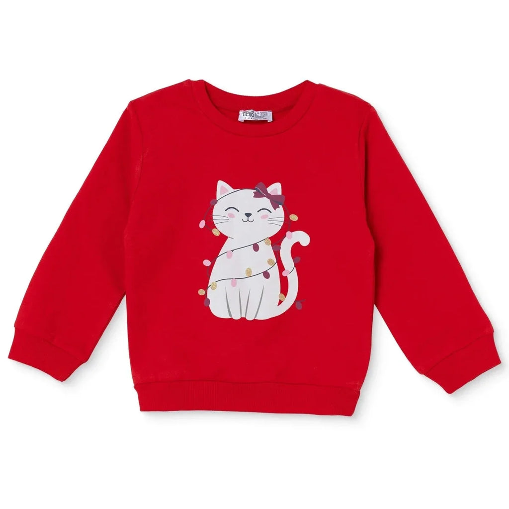 HelloBaby Animal Print Brushed Baby Sweatshirt (3-6 Months to 2-3 Years) - Red