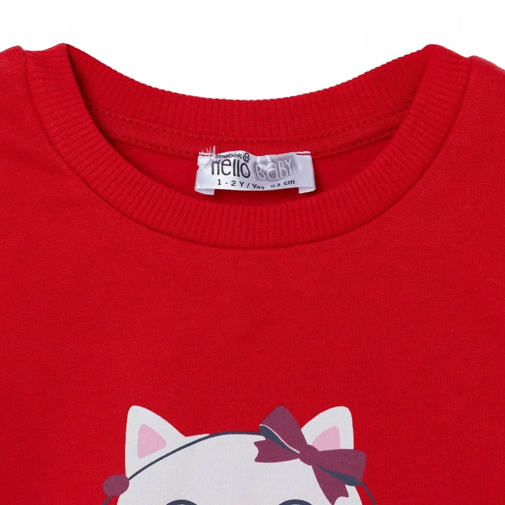 HelloBaby Animal Print Brushed Baby Sweatshirt (3-6 Months to 2-3 Years) - Red