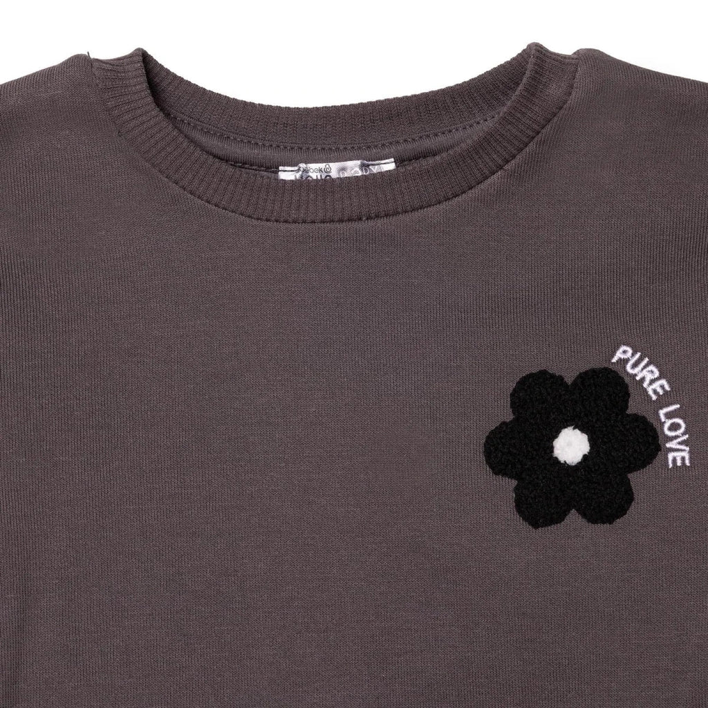 HelloBaby Floral Print Baby Sweatshirt & Leggings Set (3-6 Months to 4-5 Years) - Dark Grey