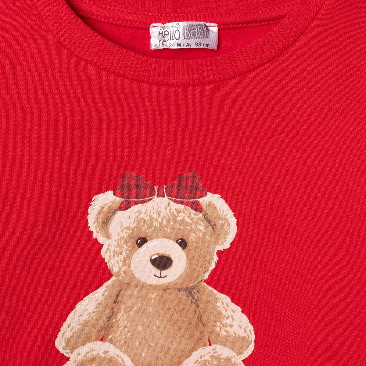 HelloBaby 2 Piece Bear Print Baby Tracksuit Set (3-6 Months to 2-3 Years) - Red