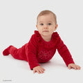 HelloBaby Bow Embroidered Velour Footed Baby Sleepsuit (Newborn to 6-9 Months) - Red