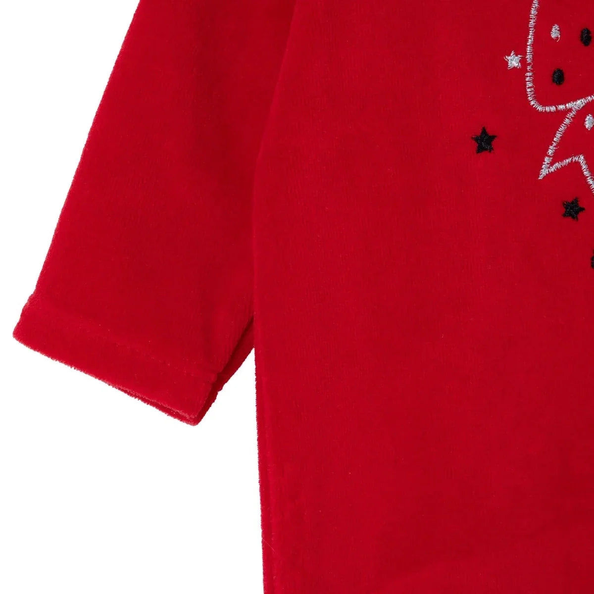 HelloBaby Bow Embroidered Velour Footed Baby Sleepsuit (Newborn to 6-9 Months) - Red