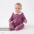 HelloBaby Embroidered Footless Velour Baby Sleepsuit (Newborn to 6-9 Months) - Lilac