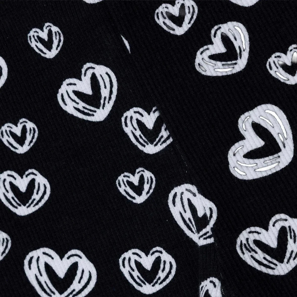 HelloBaby Heart Print Ribbed Baby Leggings (1-3 Months to 12 Months) - Black Printed