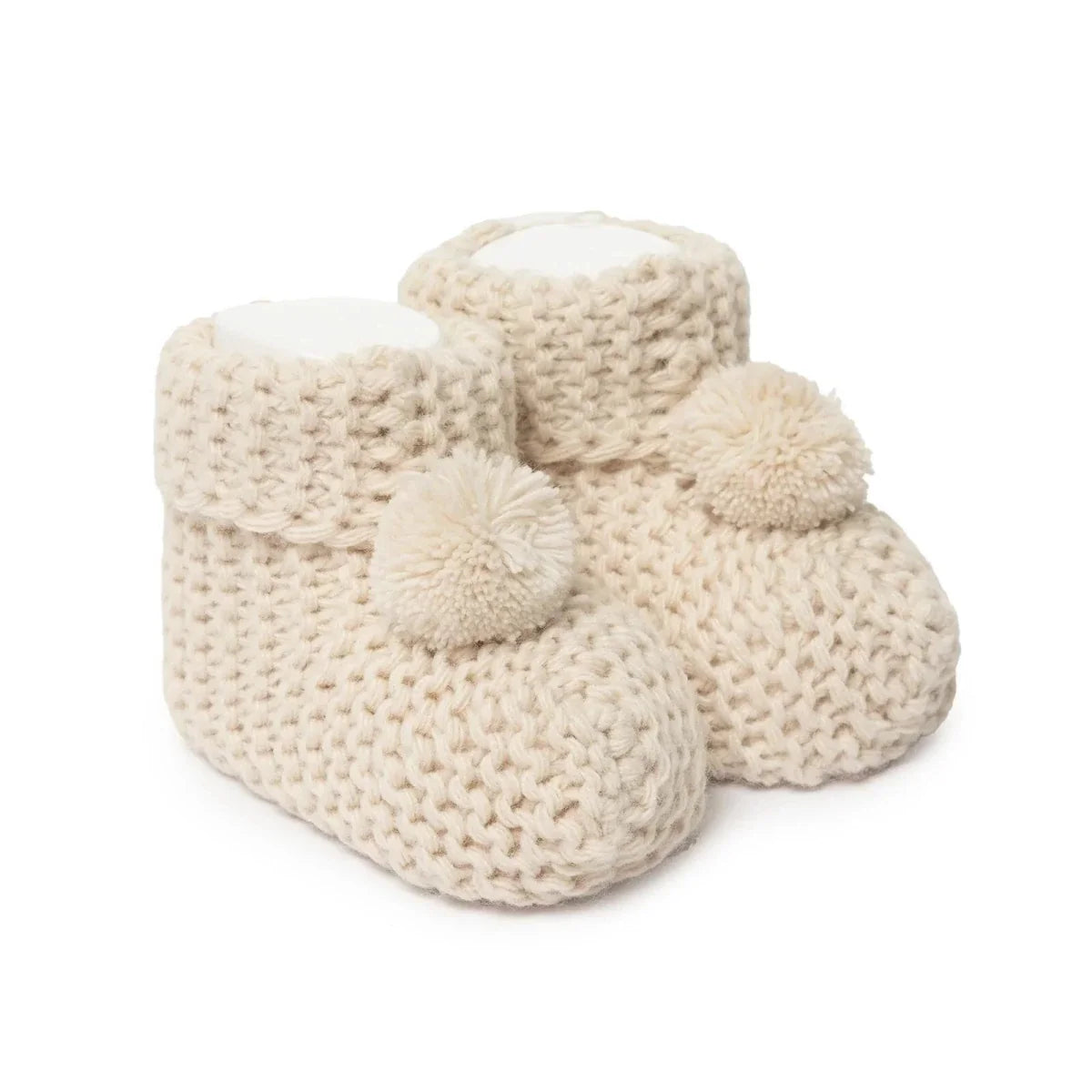 HelloBaby Knitted Baby Booties (Newborn to 3 Months) - Beige