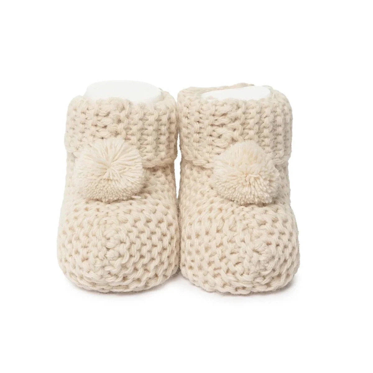 HelloBaby Knitted Baby Booties (Newborn to 3 Months) - Beige